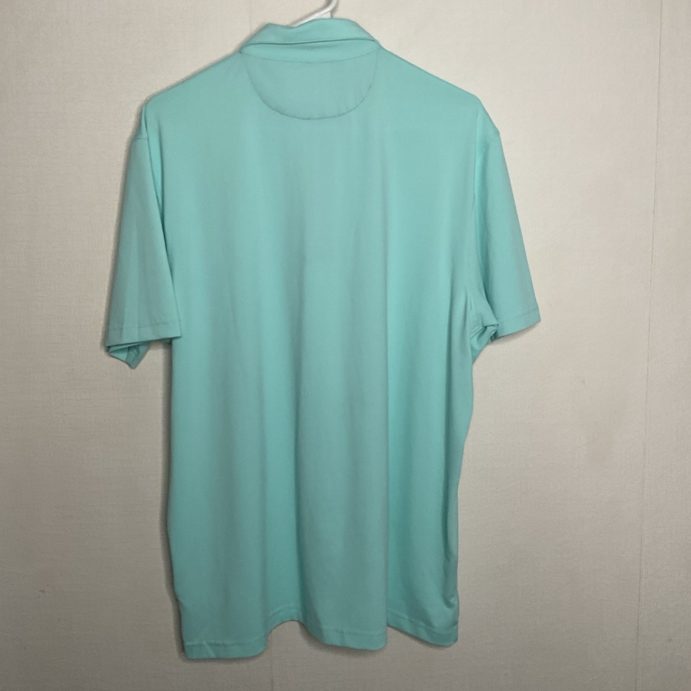 CHAPS Golf Polo Men's Size L Aruba Blue/Light Turquoise Shorts Sleeve Shirt UPF - Picture 10 of 14